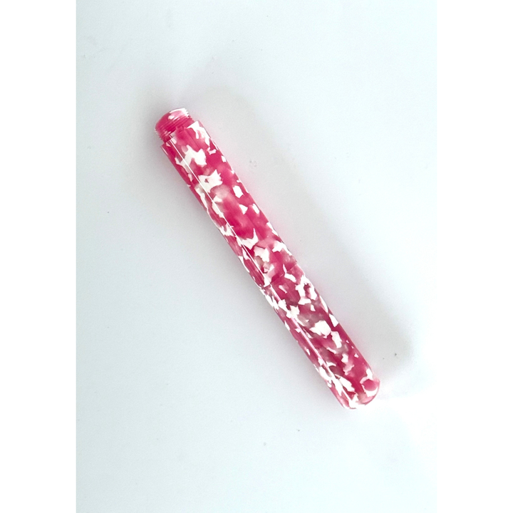 Onishi Hand Made POCKET Fountain Pen (NEW!) - Sakura Pink — writing at an angle