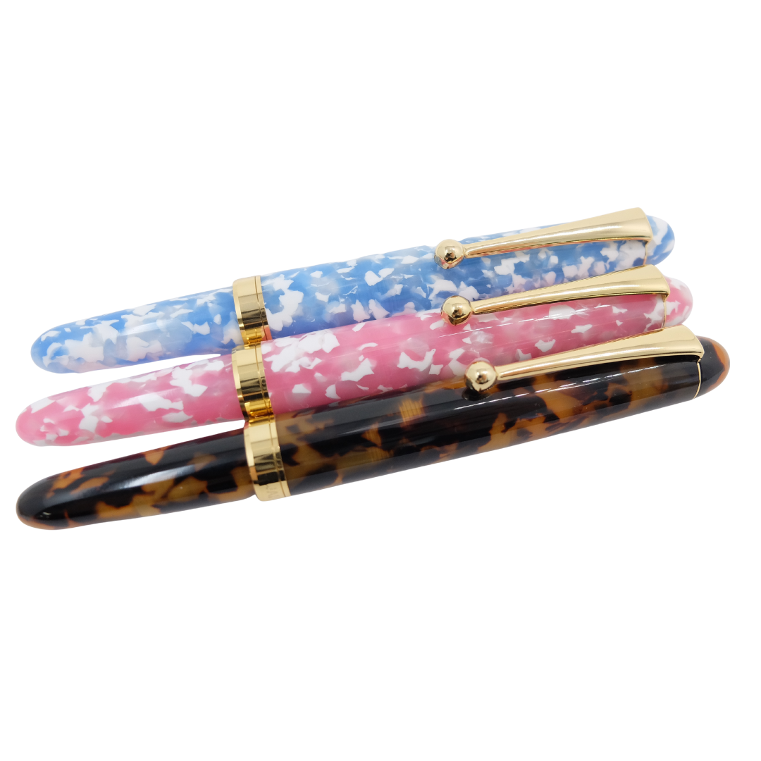 Onishi Hand Made POCKET Fountain Pen with CLIP - Sakura Pink — with packaging