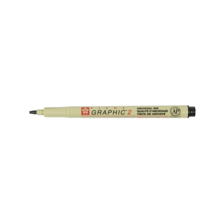Sakura Pigma Graphic 2 Pen 2mm in Black — Sakura pen — premium stationery and lifestyle, at Cityluxe Singapore