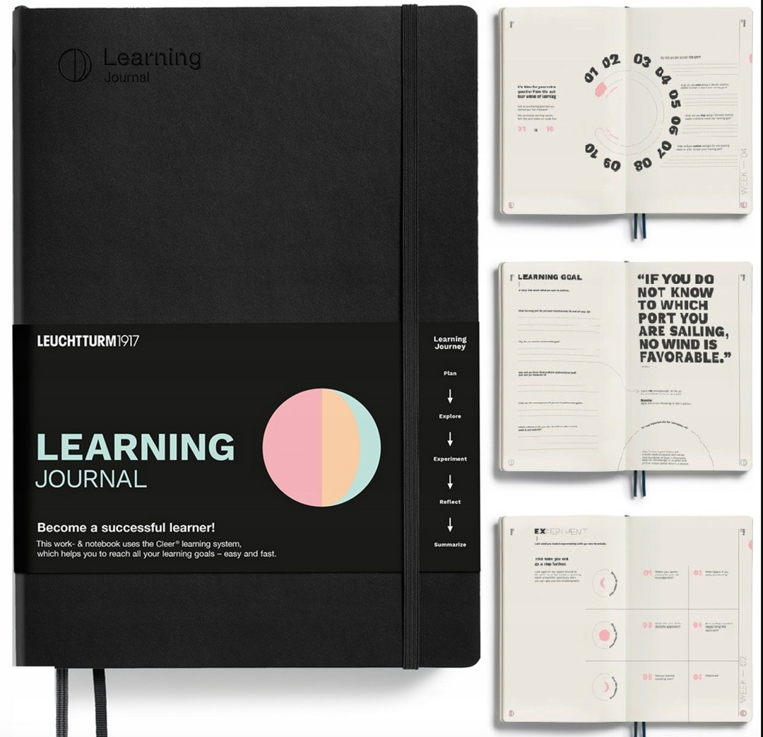 Leuchtturm1917 B5 Composition Softcover Learning Journal in Black — Leuchtturm1917 notebook — quality writing journal with premium paper, at Cityluxe Singapore stationery store