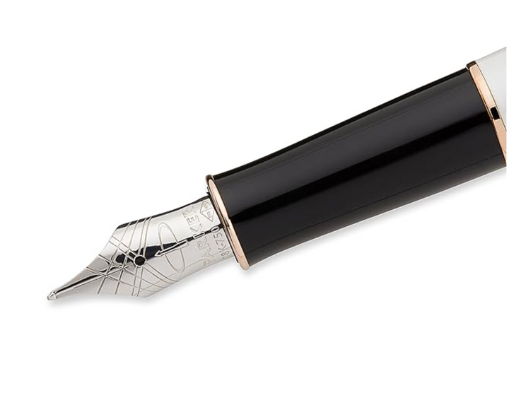 Parker Sonnet Pearl Lacquer 18k Gold Nib Fountain Pen in Medium Nib — Parker fountain pen — precision nib writing instrument, at Cityluxe Singapore stationery store