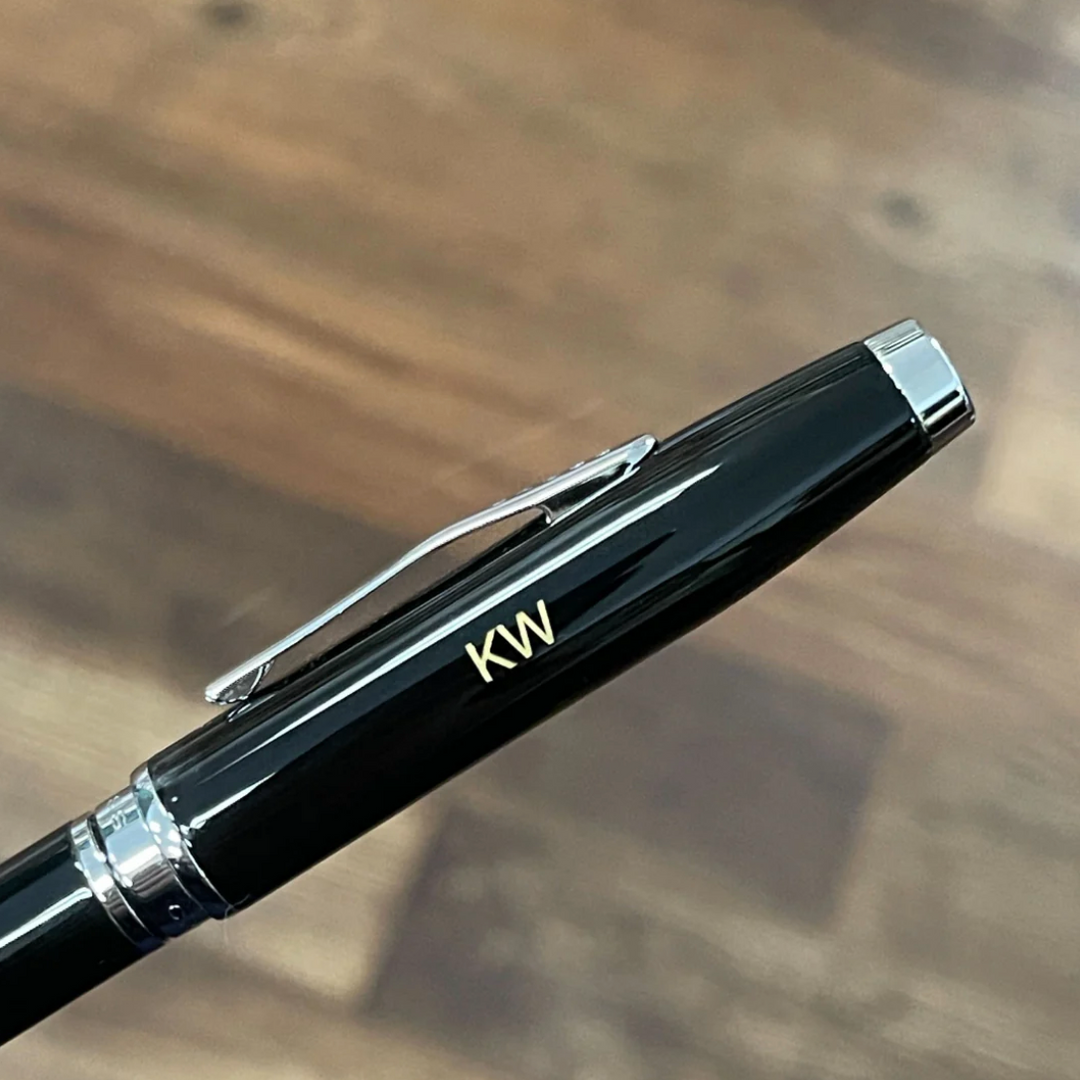 Cross Coventry Rollerball Pen in Black Lacquer with Polished Chrome Trim — Cross rollerball pen — fluid gel ink writing instrument, at Cityluxe Singapore