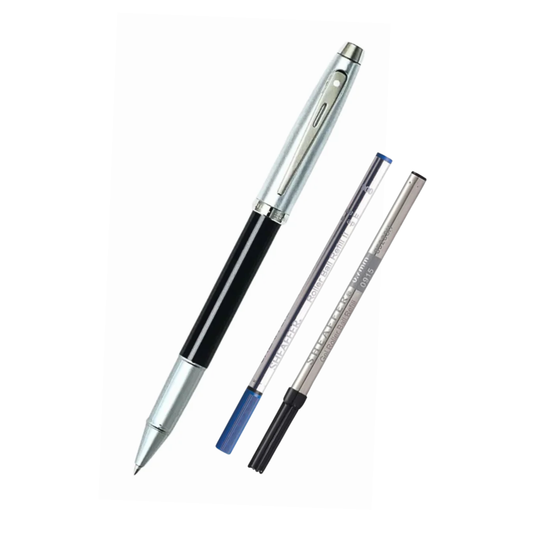 Sheaffer 100 Rollerball Pen & Two Rollerball Refill with Gift Box - Black Barrel
