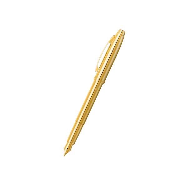 将图片加载到图库查看器，Sheaffer 100 9372 Fountain Pen - Glossy PVD Gold with PVD Gold Trim
