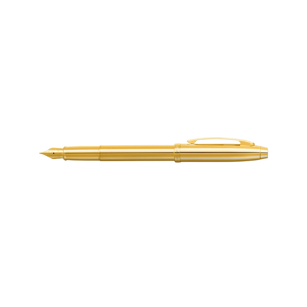 将图片加载到图库查看器，Sheaffer 100 9372 Fountain Pen - Glossy PVD Gold with PVD Gold Trim
