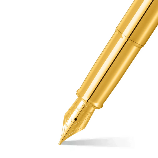 将图片加载到图库查看器，Sheaffer 100 9372 Fountain Pen - Glossy PVD Gold with PVD Gold Trim
