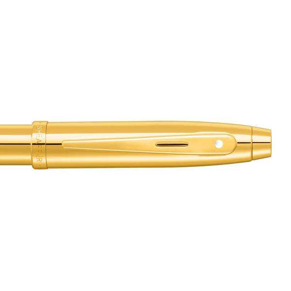 将图片加载到图库查看器，Sheaffer 100 9372 Fountain Pen - Glossy PVD Gold with PVD Gold Trim
