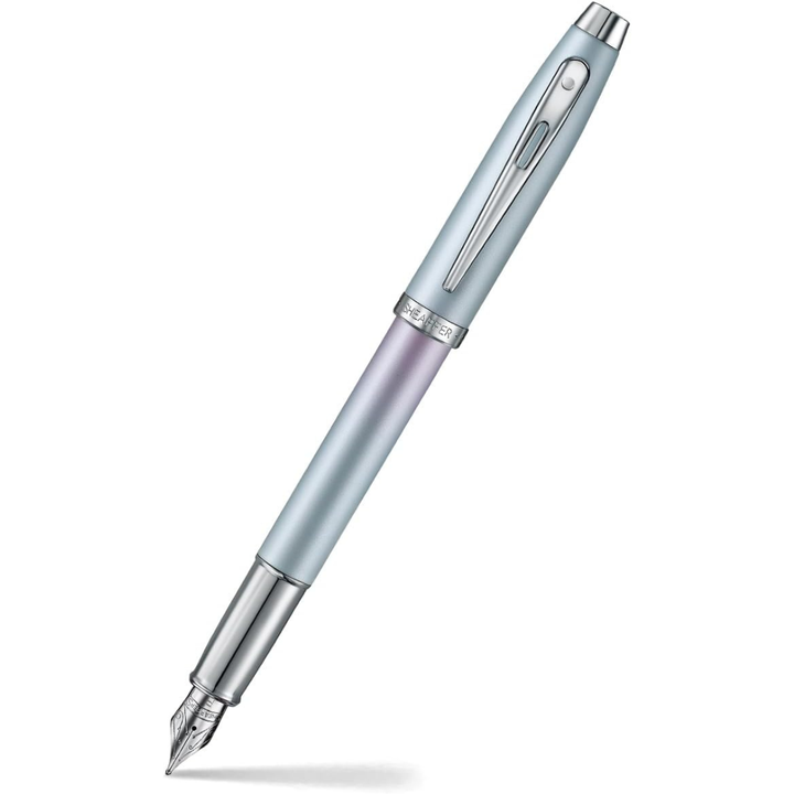 Sheaffer 100 9376 Expressions Blue and Pink Pearlised Gradient  with Chrome-plated Trims Fountain Pen (WW31 Expressions) — Sheaffer fountain pen — precision nib writing instrument, at Cityluxe Singapo