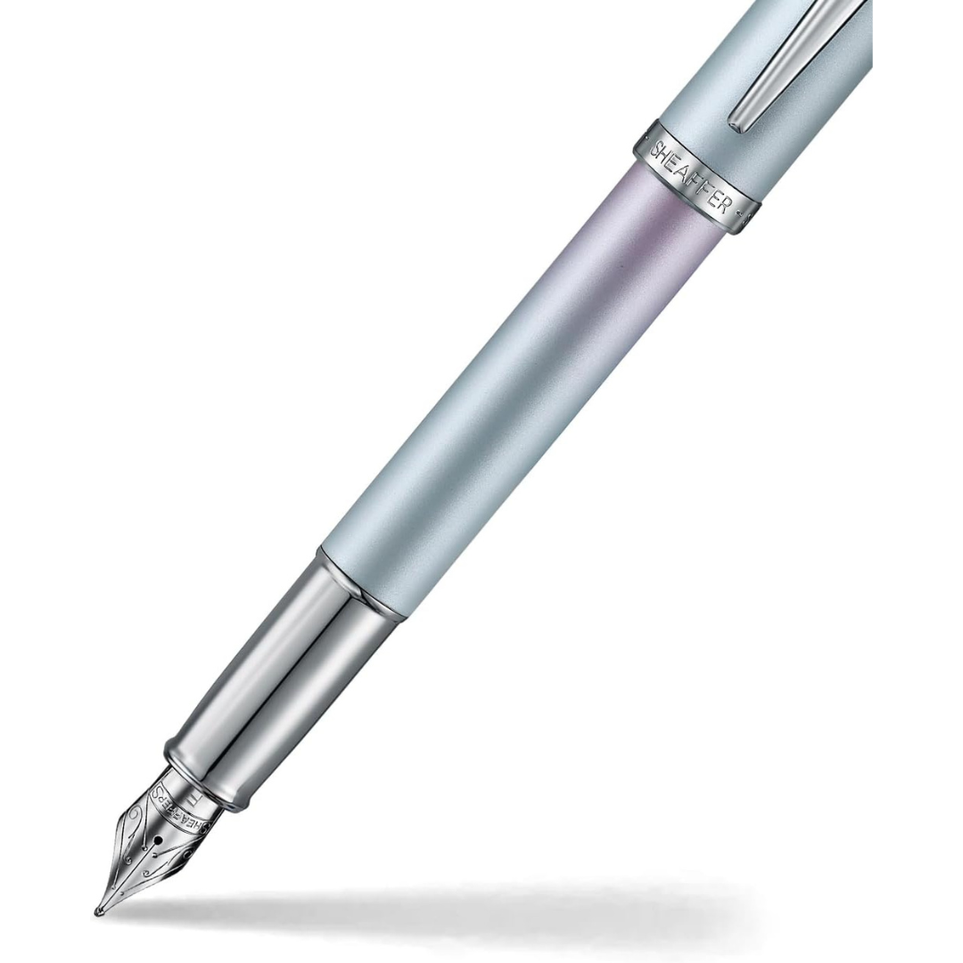 Sheaffer 100 9376 Expressions Blue and Pink Pearlised Gradient  with Chrome-plated Trims Fountain Pen (WW31 Expressions) — Sheaffer fountain pen — precision nib writing instrument, at Cityluxe Singapo