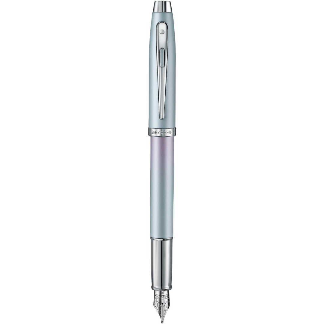 Sheaffer 100 9376 Expressions Blue and Pink Pearlised Gradient  with Chrome-plated Trims Fountain Pen (WW31 Expressions) — Sheaffer fountain pen — precision nib writing instrument, at Cityluxe Singapo