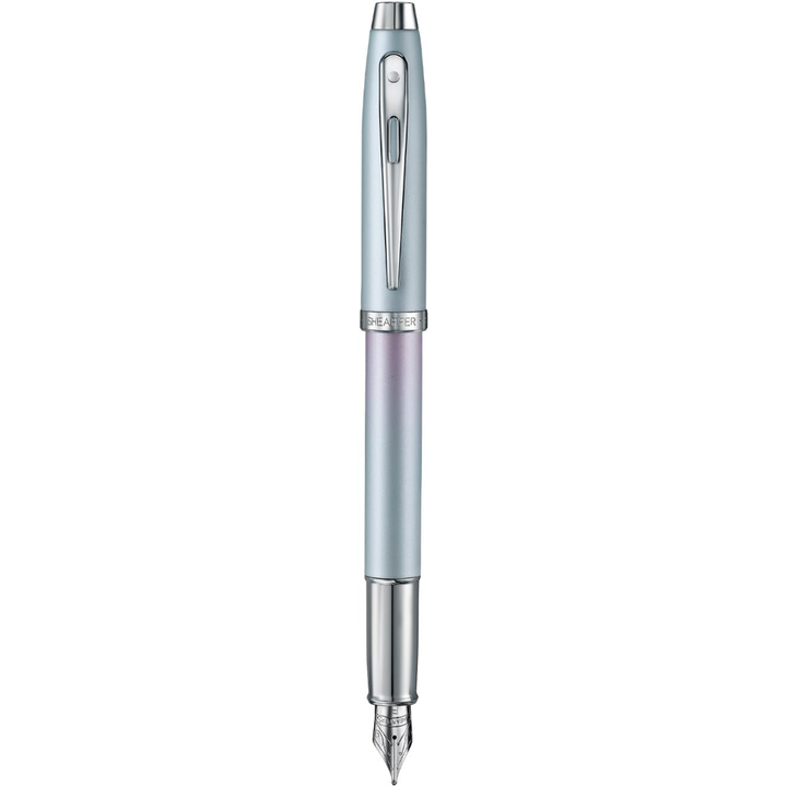 Sheaffer 100 9376 Expressions Blue and Pink Pearlised Gradient  with Chrome-plated Trims Fountain Pen (WW31 Expressions) — Sheaffer fountain pen — precision nib writing instrument, at Cityluxe Singapo