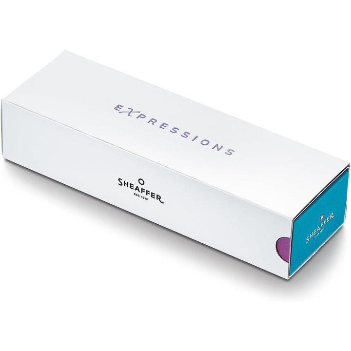 Sheaffer 100 9376 Expressions Blue and Pink Pearlised Gradient Rollerball Pen with Chrome-plated Trims (WW31 Expressions) — Sheaffer rollerball pen — fluid gel ink writing instrument, at Cityluxe Sing