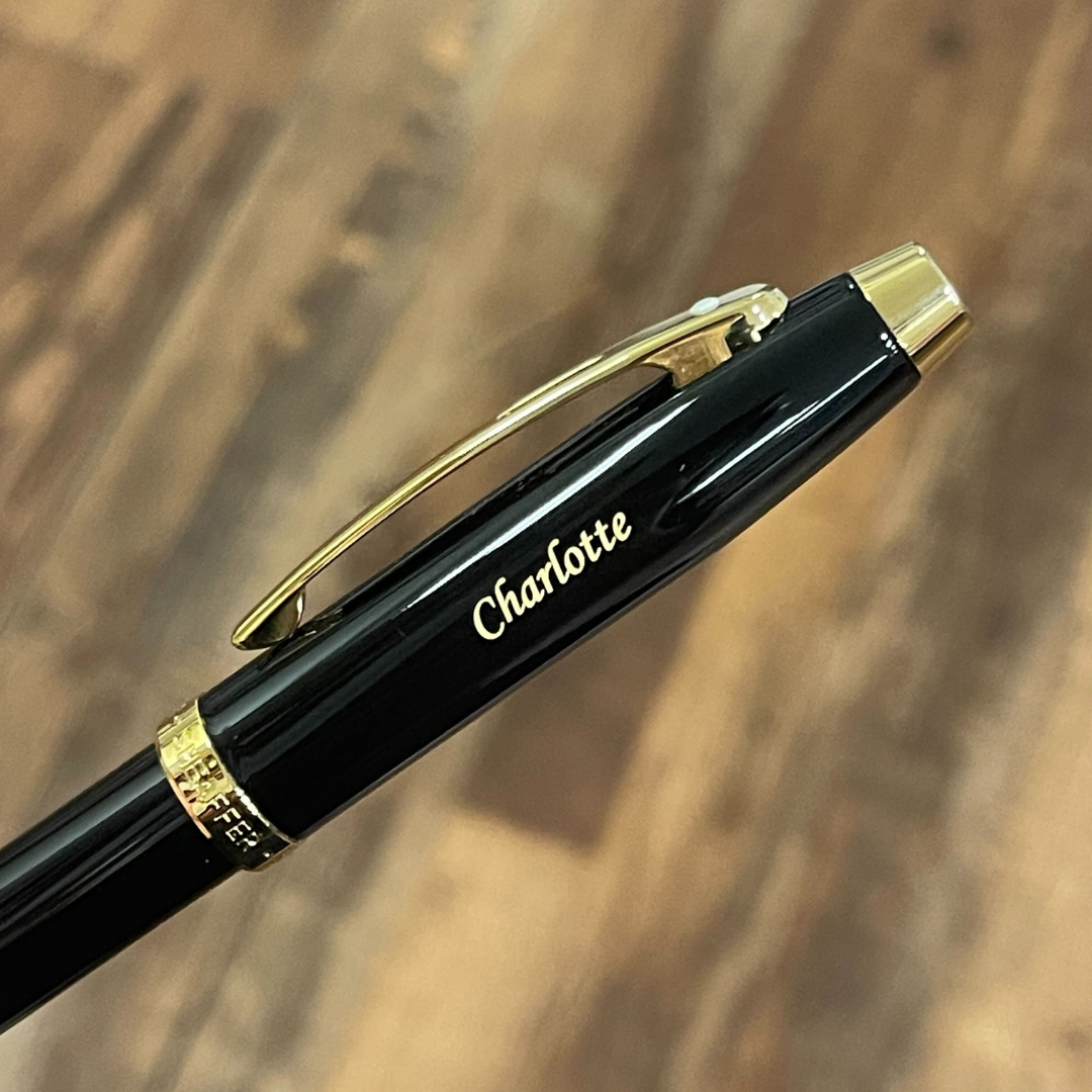 Sheaffer 100 E9322 Glossy Black With Gold Trims Rollerball Pen (WW30)