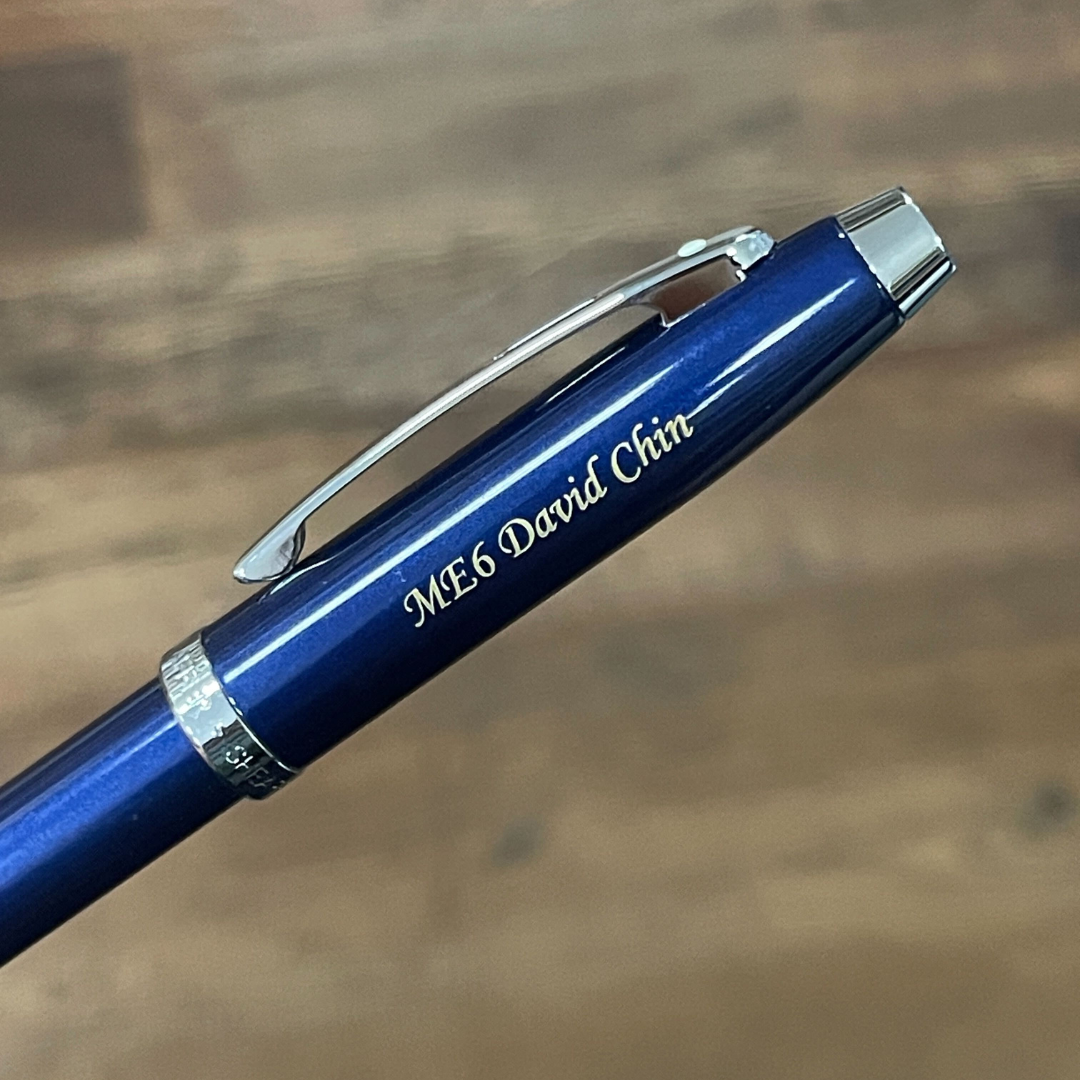Sheaffer 100 E9339  Glossy Blue With Chrome Trims Ballpoint Pen (WW30)