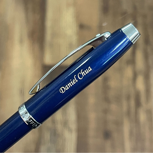 Sheaffer 100 E9339 Rollerball Pen - Glossy Blue Lacquer with Chrome Plated Trims