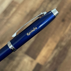 Sheaffer 100 E9339 Rollerball Pen - Glossy Blue Lacquer with Chrome Plated Trims