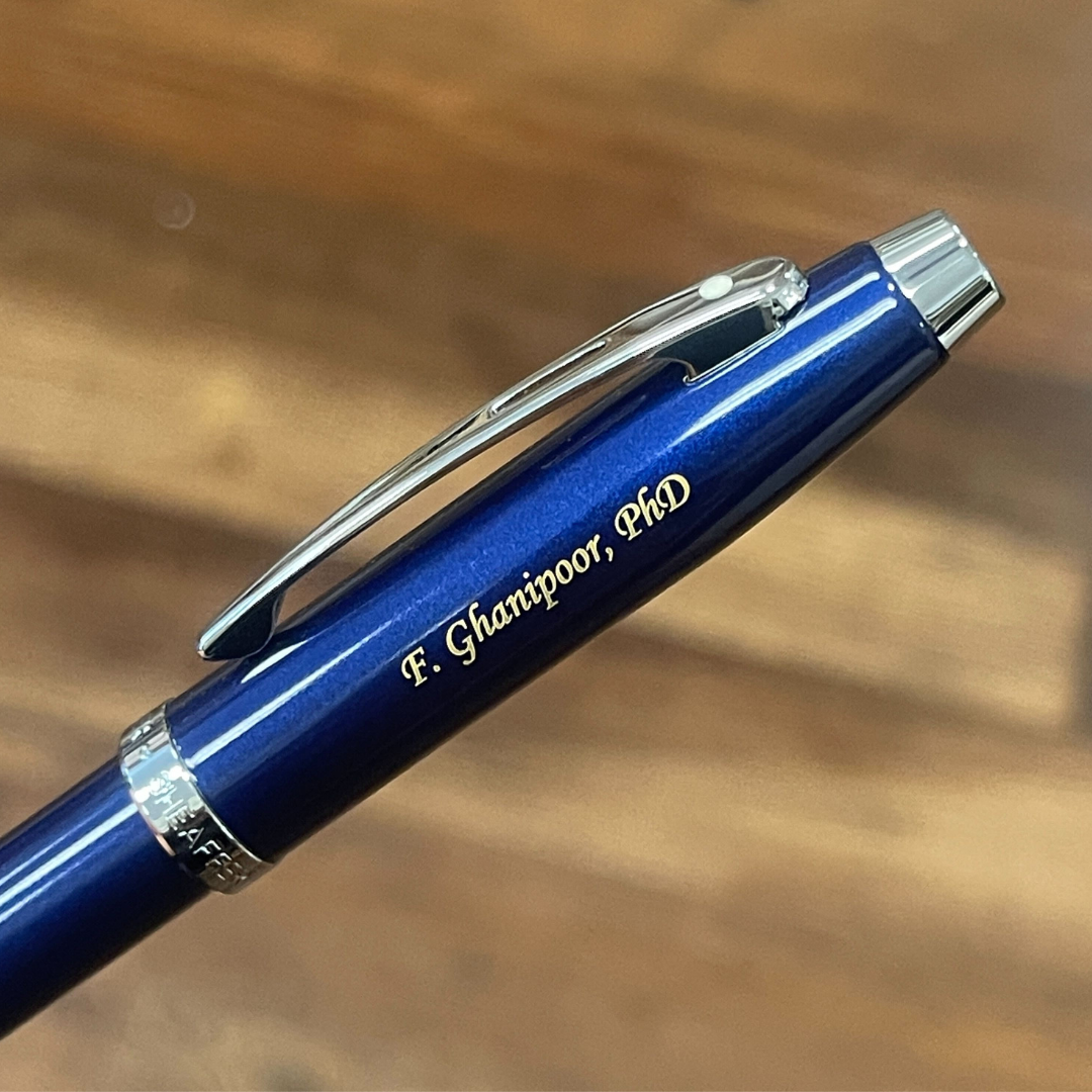 Sheaffer 100 E9339  Glossy Blue With Chrome Trims Rollerball Pen (WW30) — Sheaffer rollerball pen — fluid gel ink writing instrument, at Cityluxe Singapore