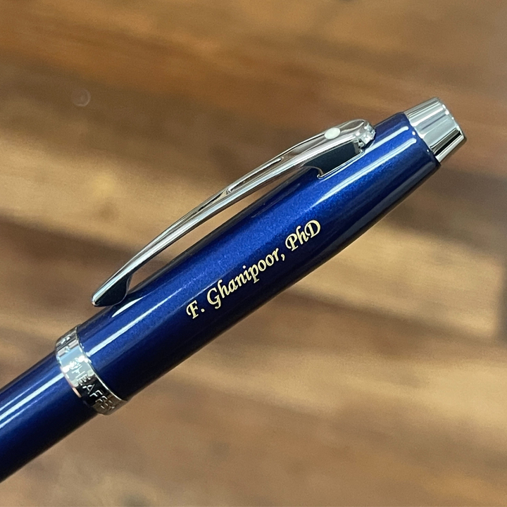 Sheaffer 100 E9339  Glossy Blue With Chrome Trims Rollerball Pen (WW30) — Sheaffer rollerball pen — fluid gel ink writing instrument, at Cityluxe Singapore