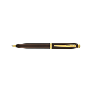 Sheaffer 100 E9370 Ballpoint Pen - Coffee Brown with PVD Gold-tone Trims