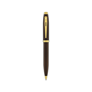 Sheaffer 100 E9370 Ballpoint Pen - Coffee Brown with PVD Gold-tone Trims