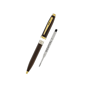 Sheaffer 100 E9370 Ballpoint Pen - Coffee Brown with PVD Gold-tone Trims