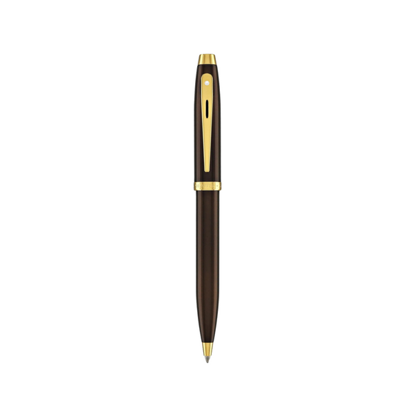 Load image into Gallery viewer, Sheaffer 100 E9370 Ballpoint Pen - Coffee Brown with PVD Gold-tone Trims
