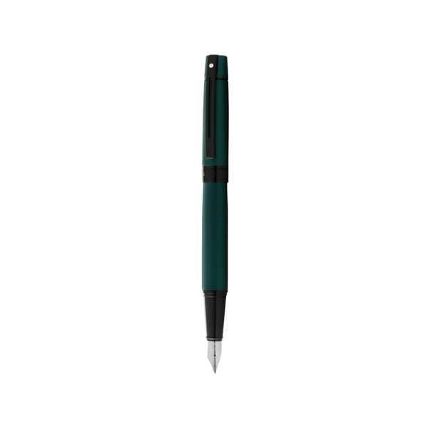 Load image into Gallery viewer, Sheaffer 300 E9346 Fountain Pen - Matte Green Lacquer with Polished Black Trims
