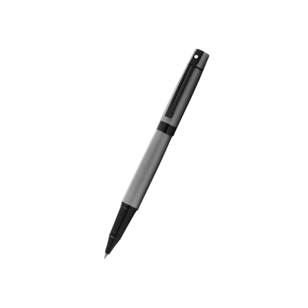 Sheaffer 300 E9345 Rollerball Pen - Matte Gray Lacquer with Polished Black Trims