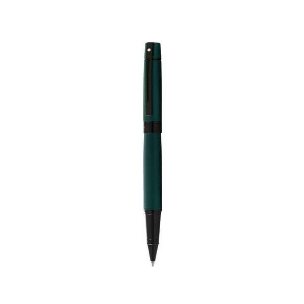 Load image into Gallery viewer, Sheaffer 300 E9346 Rollerball Pen - Matte Green Lacquer with Polished Black Trims
