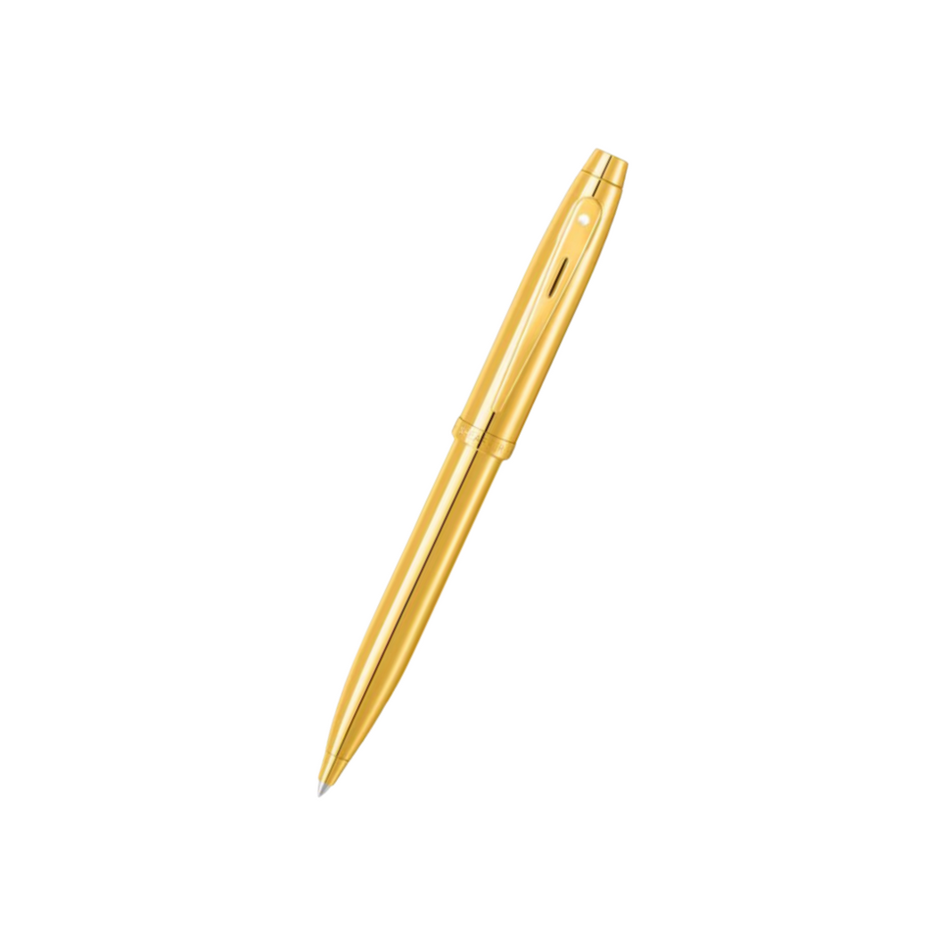 Sheaffer 100 E9372 Ballpoint Pen - PVD Gold with PVD Gold-tone Trims