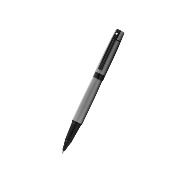 Load image into Gallery viewer, Sheaffer 300 E9345 Rollerball Pen - Matte Gray Lacquer with Polished Black Trims
