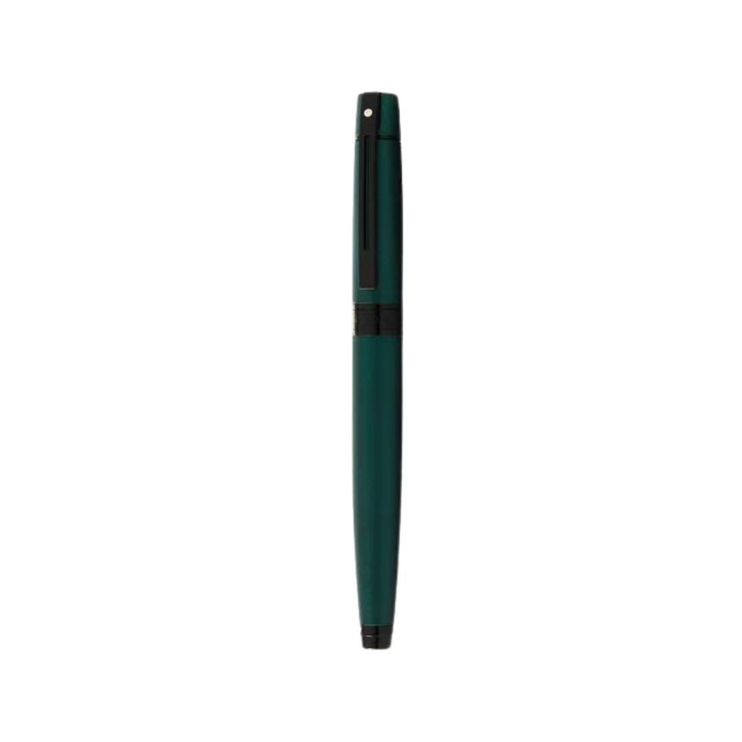 Sheaffer 300 E9346 Matte Green With Black Trims Rollerball Pen (WW30) — Sheaffer rollerball pen — fluid gel ink writing instrument, at Cityluxe Singapore