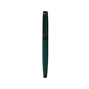 Sheaffer 300 E9346 Rollerball Pen - Matte Green Lacquer with Polished Black Trims