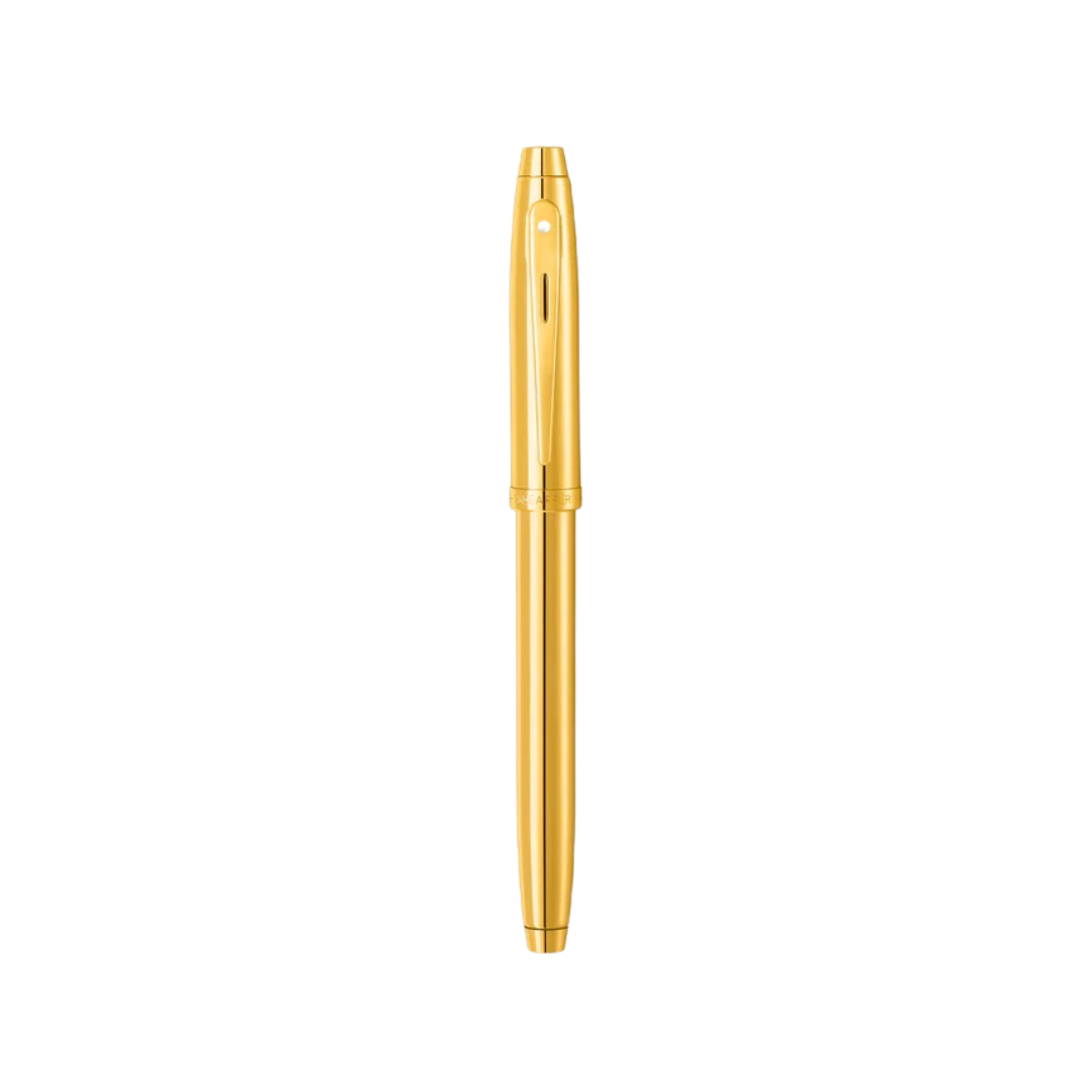 Sheaffer 100 E9372 PVD Gold With PVD Gold Trims Rollerball Pen (WW30)