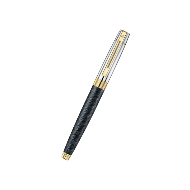 Sheaffer 300 E9347 Engraved Matt Black With Gold Trims Fountain Pen (WW30) — Sheaffer fountain pen — precision nib writing instrument, at Cityluxe Singapore stationery store