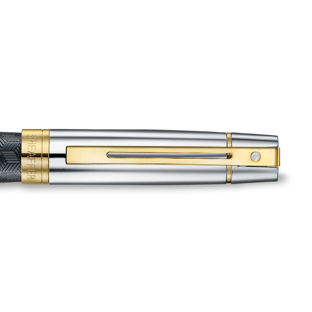 Sheaffer 300 E9347 Engraved Matt Black With Gold Trims Fountain Pen (WW30) — Sheaffer fountain pen — precision nib writing instrument, at Cityluxe Singapore stationery store