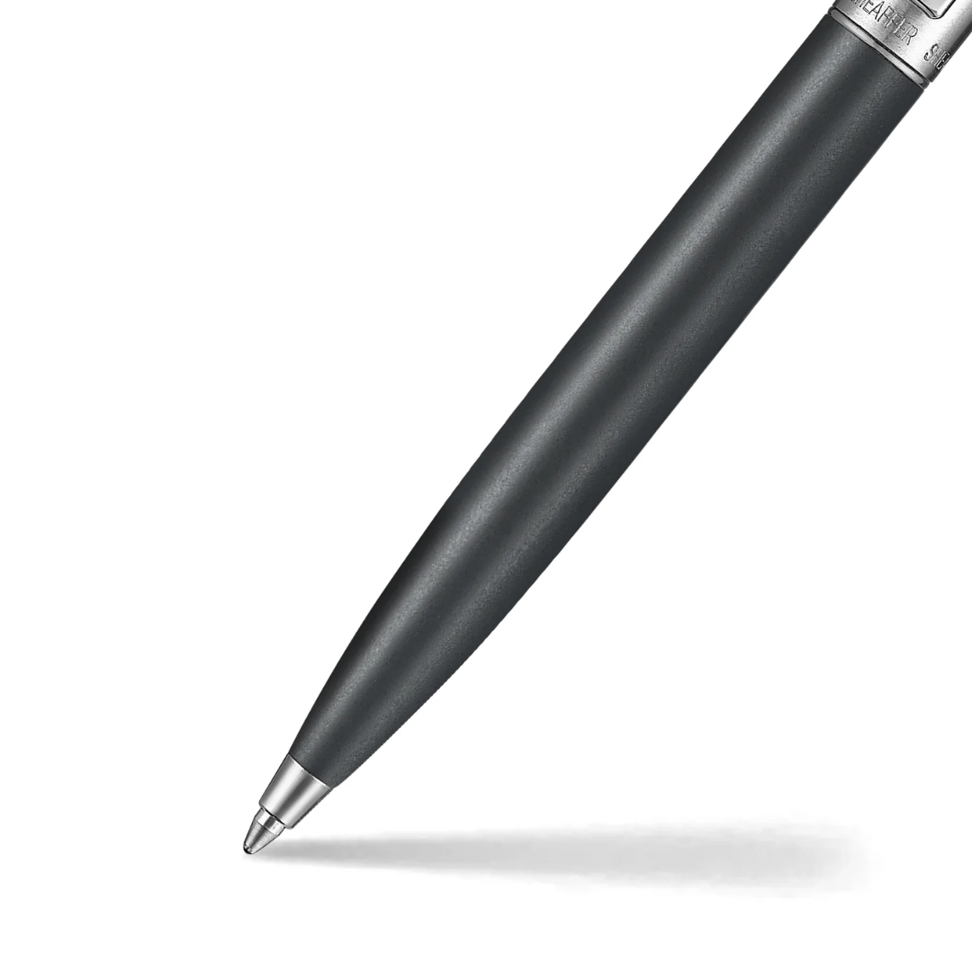 Sheaffer Sentinel Metal 331 Matte Black Barrel and Brished Chrome Cap Ballpoint Pen with Chrome Trims (WW31) — Sheaffer ballpoint pen — reliable smooth-writing everyday pen, at Cityluxe Singapore