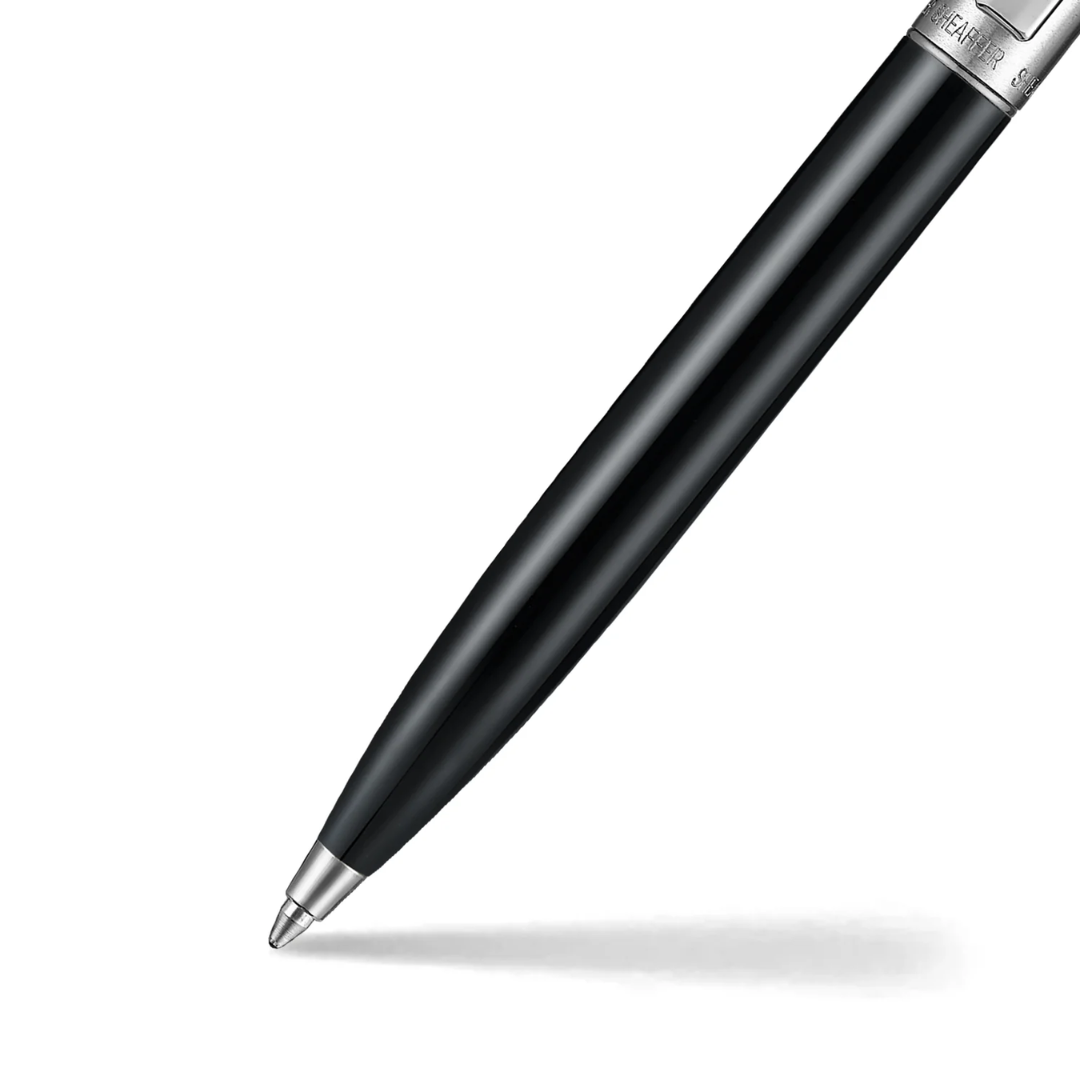 Sheaffer Sentinel Metal 332 Glossy Black Barrel and Brushed Chrome Ballpoint Pen with Chrome Trims (WW31) — Sheaffer ballpoint pen — reliable smooth-writing everyday pen, at Cityluxe Singapore