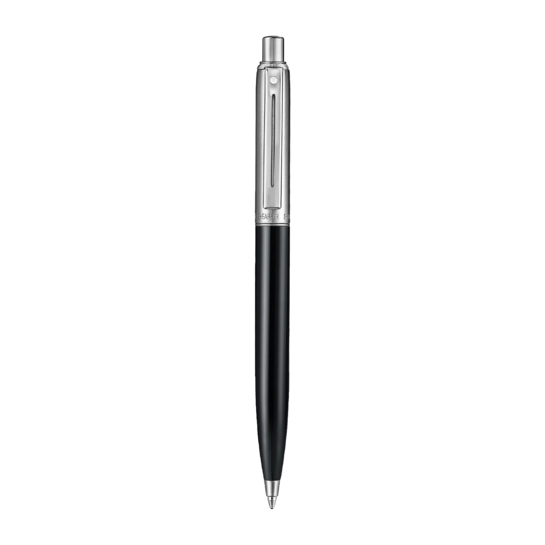 Sheaffer Sentinel Metal 332 Glossy Black Barrel and Brushed Chrome Ballpoint Pen with Chrome Trims (WW31) — Sheaffer ballpoint pen — reliable smooth-writing everyday pen, at Cityluxe Singapore
