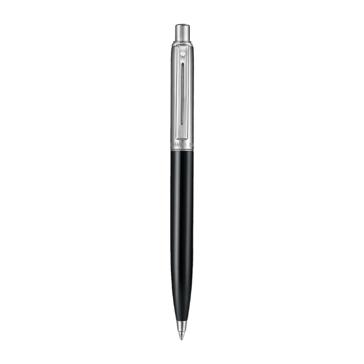 Sheaffer Sentinel Metal 332 Glossy Black Barrel and Brushed Chrome Ballpoint Pen with Chrome Trims (WW31) — Sheaffer ballpoint pen — reliable smooth-writing everyday pen, at Cityluxe Singapore