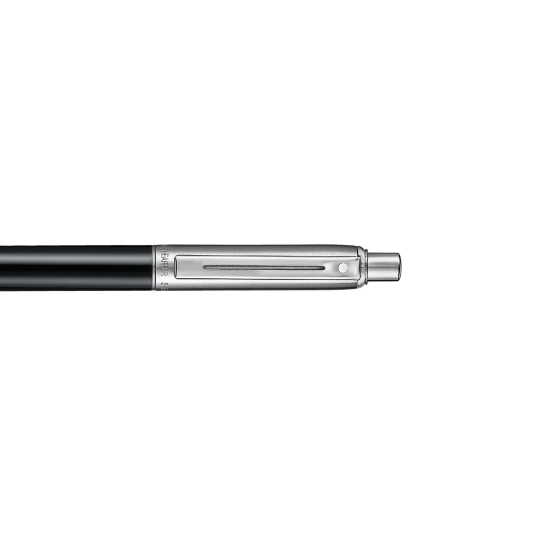 Sheaffer Sentinel Metal 332 Glossy Black Barrel and Brushed Chrome Ballpoint Pen with Chrome Trims (WW31) — Sheaffer ballpoint pen — reliable smooth-writing everyday pen, at Cityluxe Singapore