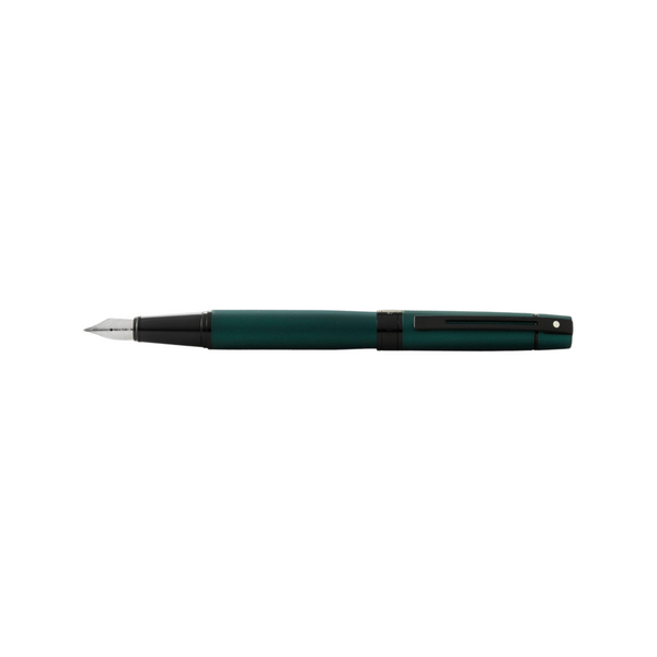 Load image into Gallery viewer, Sheaffer 300 E9346 Fountain Pen - Matte Green Lacquer with Polished Black Trims
