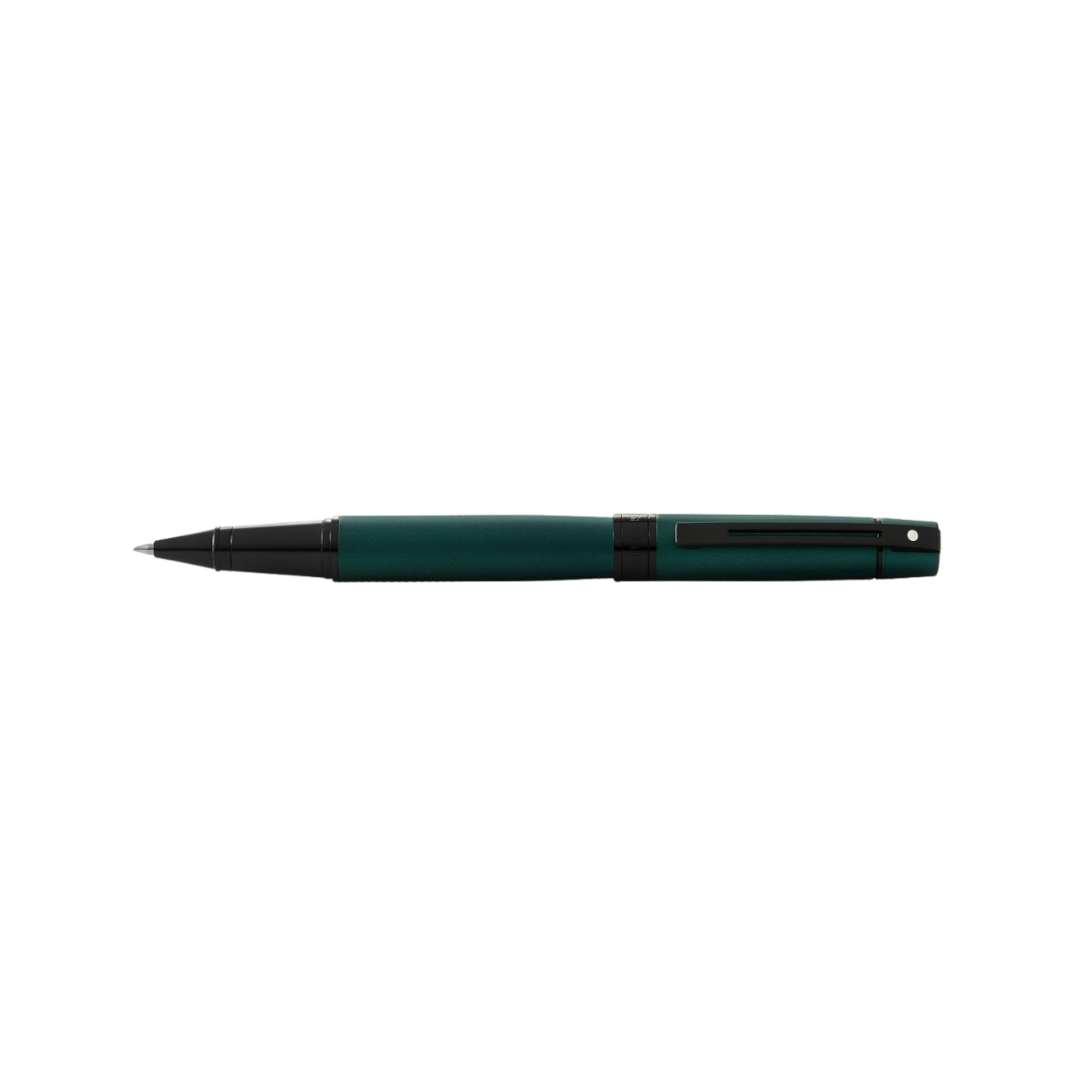 Sheaffer 300 E9346 Matte Green With Black Trims Rollerball Pen (WW30) — Sheaffer rollerball pen — fluid gel ink writing instrument, at Cityluxe Singapore
