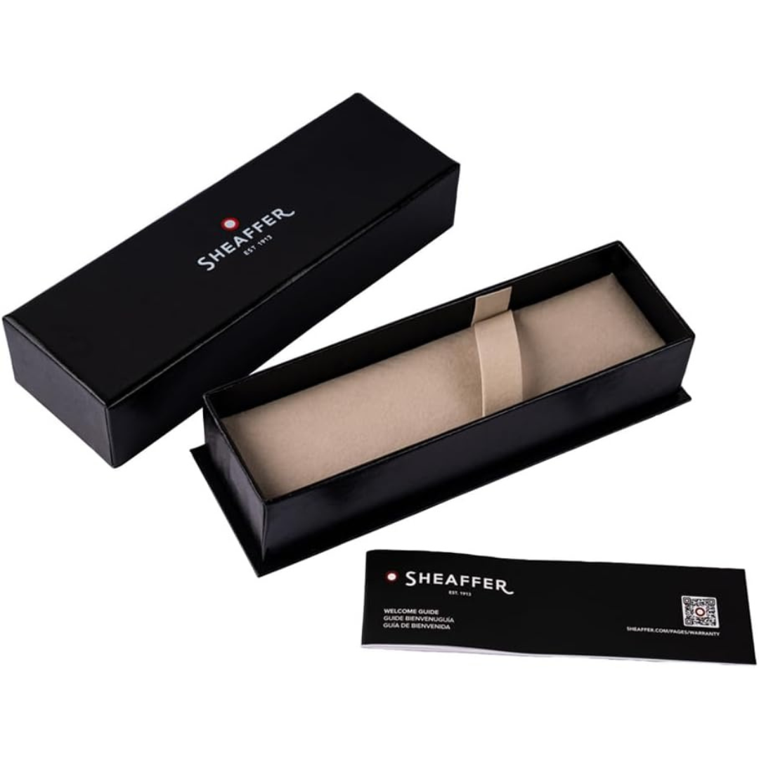 Sheaffer Sentinel Metal 335 Glossy Black Barrel and Brushed Chrome Ballpoint Pen with Gold Trims (WW31) — Sheaffer ballpoint pen — reliable smooth-writing everyday pen, at Cityluxe Singapore