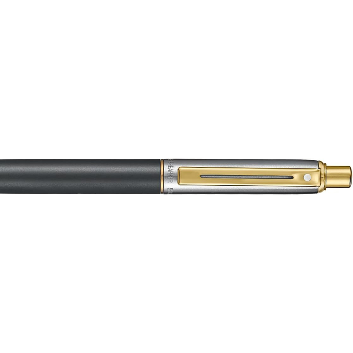 Sheaffer Sentinel Metal 334 Matte Black Barrel and Brushed Chrome Cap Ballpoint Pen with Gold Trims (WW31) — Sheaffer ballpoint pen — reliable smooth-writing everyday pen, at Cityluxe Singapore