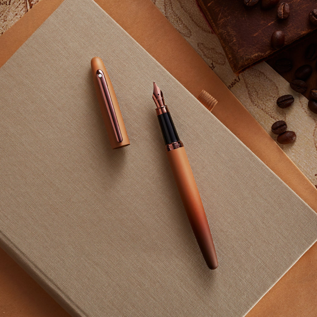 Sheaffer VFM E9428 Coffee Edition Matt Brown  With Regal Brown PVD Trims Fountain Pen (WW31 Coffee)