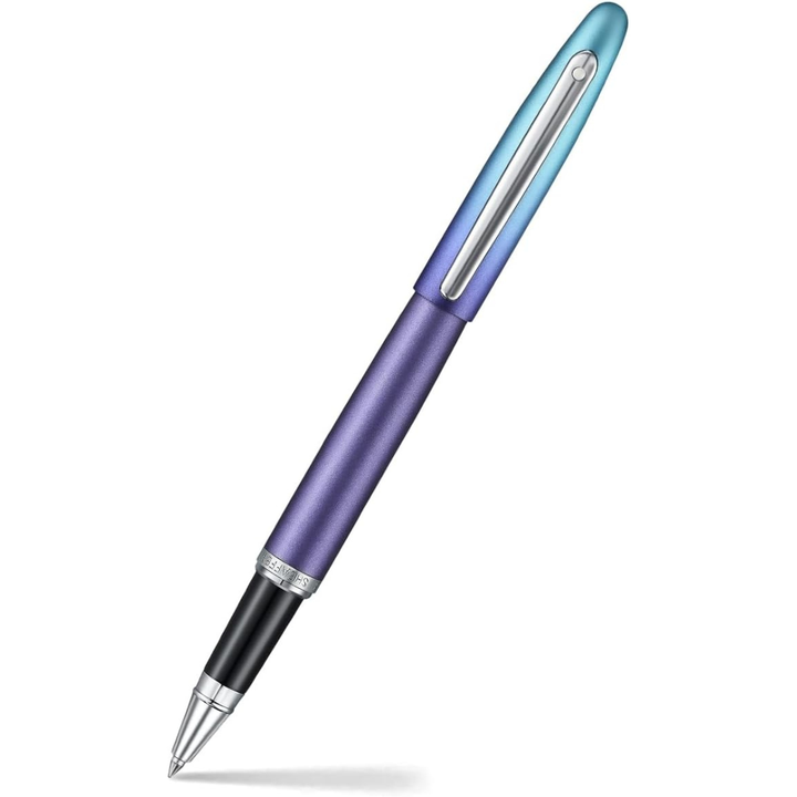Sheaffer VFM 9430 Expressions Blue and Purple Pearlised Gradient Rollerball Pen with Chrome-Plated Trims (WW31 Expressions) — Sheaffer rollerball pen — fluid gel ink writing instrument, at Cityluxe Si