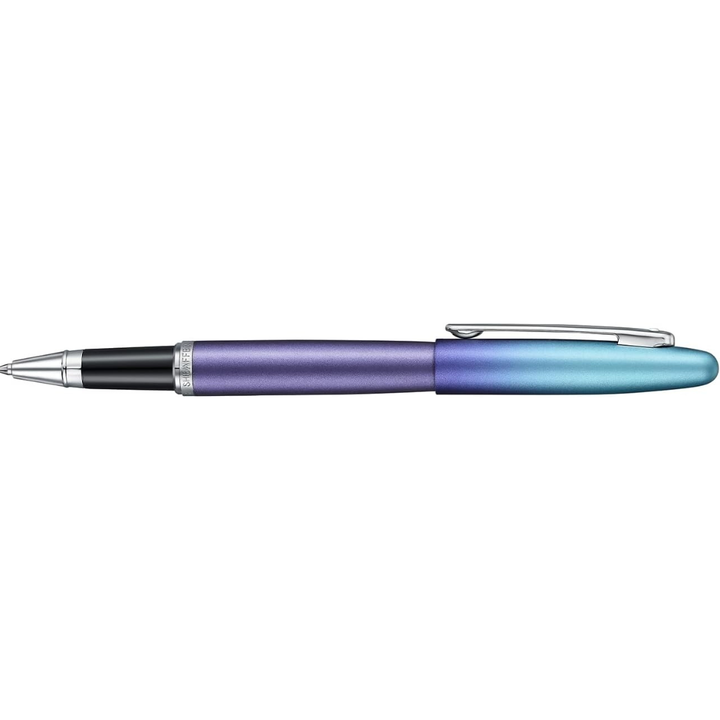 Sheaffer VFM 9430 Expressions Blue and Purple Pearlised Gradient Rollerball Pen with Chrome-Plated Trims (WW31 Expressions) — Sheaffer rollerball pen — fluid gel ink writing instrument, at Cityluxe Si
