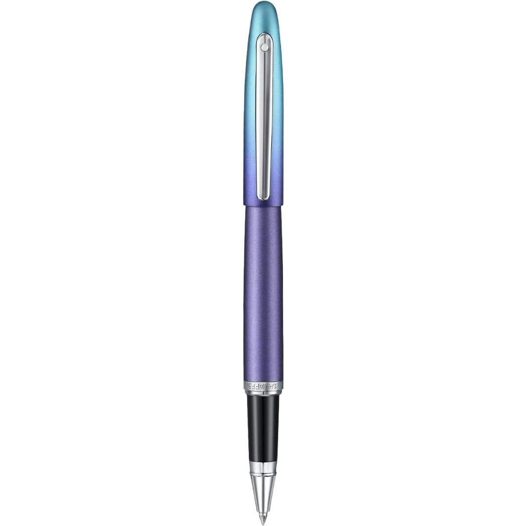 Sheaffer VFM 9430 Expressions Blue and Purple Pearlised Gradient Rollerball Pen with Chrome-Plated Trims (WW31 Expressions) — Sheaffer rollerball pen — fluid gel ink writing instrument, at Cityluxe Si