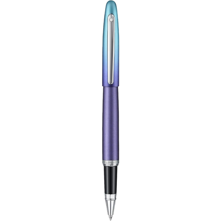 Sheaffer VFM 9430 Expressions Blue and Purple Pearlised Gradient Rollerball Pen with Chrome-Plated Trims (WW31 Expressions) — Sheaffer rollerball pen — fluid gel ink writing instrument, at Cityluxe Si